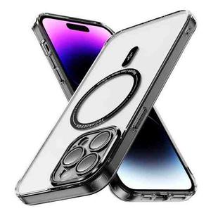 For iPhone 11 Pro Max Airbag Magsafe PC Hybrid TPU Phone Case(Clear Black)