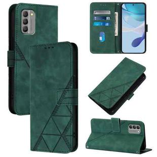 For Nokia G400 Crossbody 3D Embossed Flip Leather Phone Case(Green)