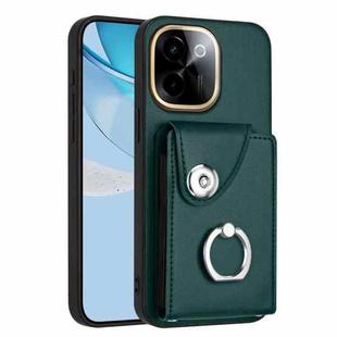 For vivo Y200 Organ Card Bag Ring Holder Phone Case(Green)