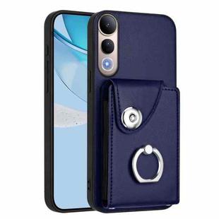 For vivo V50 Lite 5G Organ Card Bag Ring Holder Phone Case(Blue)