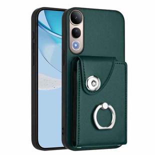 For vivo V50 Lite 5G Organ Card Bag Ring Holder Phone Case(Green)