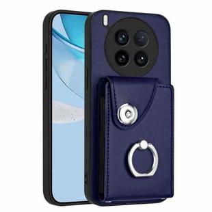 For vivo X200 Ultra Organ Card Bag Ring Holder Phone Case(Blue)