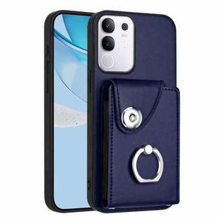 For vivo Y29 4G / T4x / Y300t / iQOO Z10x Organ Card Bag Ring Holder Phone Case(Blue)