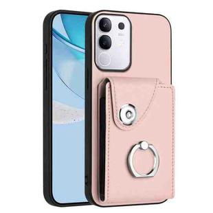 For vivo Y29 4G / T4x / Y300t / iQOO Z10x Organ Card Bag Ring Holder Phone Case(Pink)
