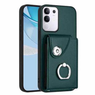 For vivo Y29 4G / T4x / Y300t / iQOO Z10x Organ Card Bag Ring Holder Phone Case(Green)