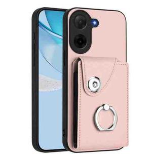 For Redmi A5 4G 171.7mm / Poco C71 Organ Card Bag Ring Holder Phone Case(Pink)