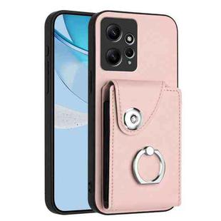 For Redmi Note 12 4G Global Organ Card Bag Ring Holder Phone Case(Pink)
