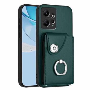 For Redmi Note 12 4G Global Organ Card Bag Ring Holder Phone Case(Green)