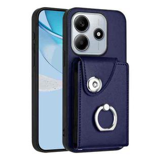 For Redmi Note 14 5G Global Organ Card Bag Ring Holder Phone Case(Blue)