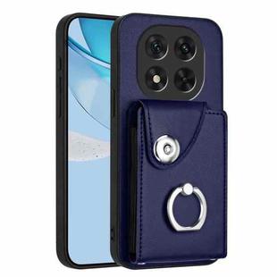 For Redmi Note 14 Pro 5G Global Organ Card Bag Ring Holder Phone Case(Blue)
