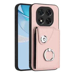For Redmi Note 14 Pro 5G Global Organ Card Bag Ring Holder Phone Case(Pink)