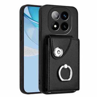 For Redmi Note 14 Pro+ 5G Global Organ Card Bag Ring Holder Phone Case(Black)