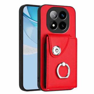 For Redmi Note 14 Pro+ 5G Global Organ Card Bag Ring Holder Phone Case(Red)