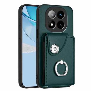 For Redmi Note 14 Pro+ 5G Global Organ Card Bag Ring Holder Phone Case(Green)
