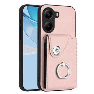 For Xiaomi Poco X7 Pro Organ Card Bag Ring Holder Phone Case(Pink)