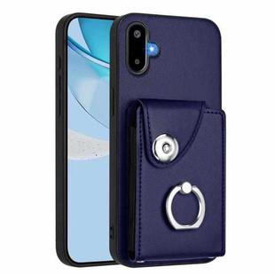 For Samsung Galaxy F06 5G / M06 5G Organ Card Bag Ring Holder Phone Case(Blue)