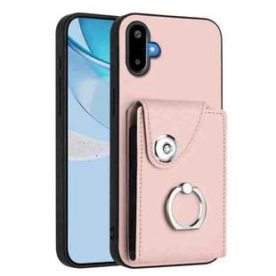 For Samsung Galaxy F06 5G / M06 5G Organ Card Bag Ring Holder Phone Case(Pink)