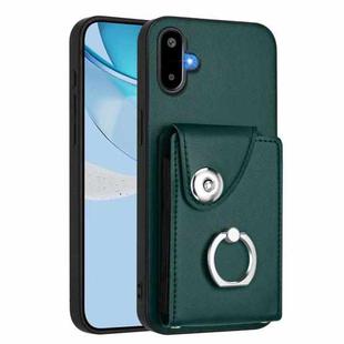 For Samsung Galaxy F06 5G / M06 5G Organ Card Bag Ring Holder Phone Case(Green)