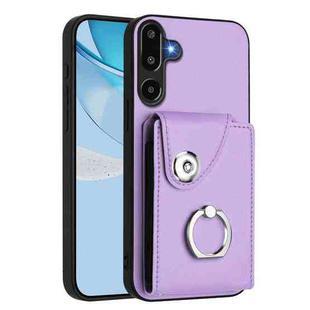 For Samsung Galaxy M16 5G / F16 5G Organ Card Bag Ring Holder Phone Case(Purple)