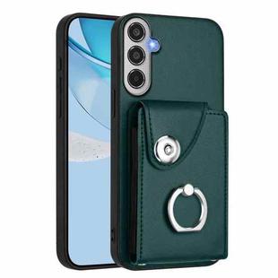 For Samsung Galaxy M35 5G Organ Card Bag Ring Holder Phone Case(Green)