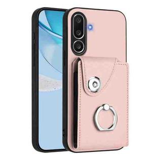 For Samsung Galaxy M56 5G Organ Card Bag Ring Holder Phone Case(Pink)