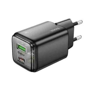 hoco N53 Monsoon Dual Port PD30W Type-C, QC3.0 USB Charger, EU Plug(Black)