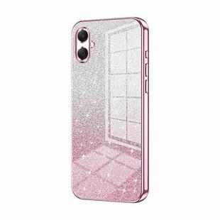 For Samsung Galaxy A07 Gradient Glitter Powder Electroplated Phone Case(Pink)
