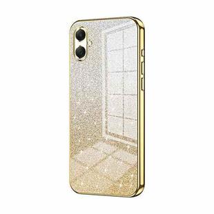 For Samsung Galaxy A07 Gradient Glitter Powder Electroplated Phone Case(Gold)