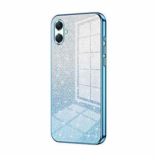 For Samsung Galaxy A07 Gradient Glitter Powder Electroplated Phone Case(Blue)