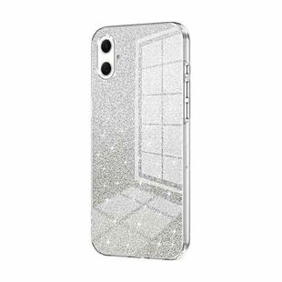 For Samsung Galaxy A07 Gradient Glitter Powder Electroplated Phone Case(Transparent)