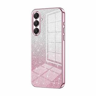 For Samsung Galaxy A17 Gradient Glitter Powder Electroplated Phone Case(Pink)