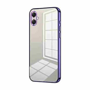 For Samsung Galaxy A07 Transparent Plating Fine Hole Phone Case(Purple)