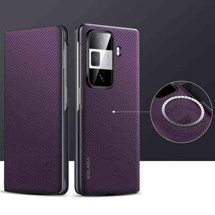 For Honor Magic Vs3 SULADA Kevlar 600D Texture Smart Window Leather Phone Case(Purple)