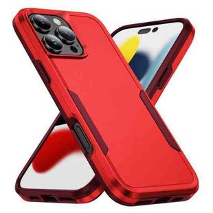 For iPhone 16 Pro Max Pioneer Armor Heavy Duty PC + TPU Phone Case(Red+Rose Red)