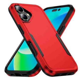 For iPhone 16 Plus Pioneer Armor Heavy Duty PC + TPU Phone Case(Red+Black)