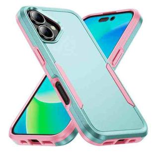 For iPhone 17 Pioneer Armor Heavy Duty PC + TPU Phone Case(Green+Pink)