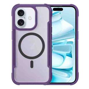 For iPhone 16 Plus Skin Feel Frosted MagSafe Magnetic PC Hybrid TPU Phone Case(Purple)