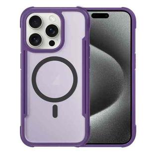 For iPhone 15 Pro Max Skin Feel Frosted MagSafe Magnetic PC Hybrid TPU Phone Case(Purple)