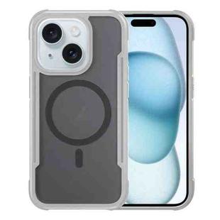 For iPhone 15 Skin Feel Frosted MagSafe Magnetic PC Hybrid TPU Phone Case(Grey)