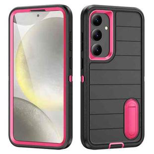 For Samsung Galaxy S24+ 5G Defender Gen2 Rugged PC + Silicone Phone Case with Holder(Black+Pink)
