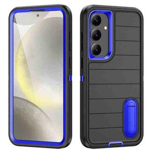 For Samsung Galaxy S24+ 5G Defender Gen2 Rugged PC + Silicone Phone Case with Holder(Black+Dark Blue)