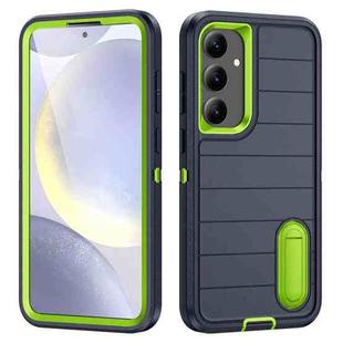 For Samsung Galaxy S24 5G Defender Gen2 Rugged PC + Silicone Phone Case with Holder(Dark Blue+Green)