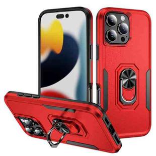 For iPhone 16 Pro Max Pioneer Armor Heavy Duty PC + TPU Phone Case with Holder(Red+Black)