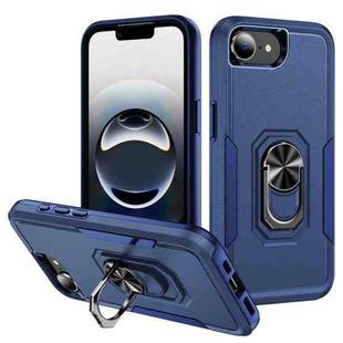 For iPhone 16e Pioneer Armor Heavy Duty PC + TPU Phone Case with Holder(Blue)