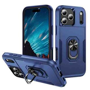 For iPhone 17 Pro Max Pioneer Armor Heavy Duty PC + TPU Phone Case with Holder(Blue)