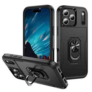 For iPhone 17 Pro Pioneer Armor Heavy Duty PC + TPU Phone Case with Holder(Black)