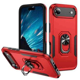 For iPhone 17 Air Pioneer Armor Heavy Duty PC + TPU Phone Case with Holder(Red+Black)
