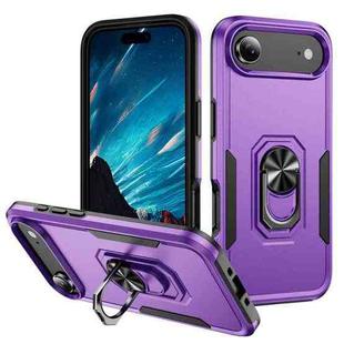 For iPhone 17 Air Pioneer Armor Heavy Duty PC + TPU Phone Case with Holder(Purple+Black)