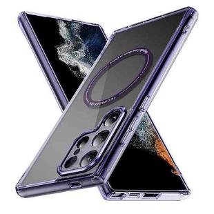 For Samsung Galaxy S24 Ultra 5G Airbag Magsafe PC Hybrid TPU Phone Case(Clear Purple)