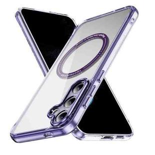 For Samsung Galaxy S24 5G Airbag Magsafe PC Hybrid TPU Phone Case(Clear Purple)